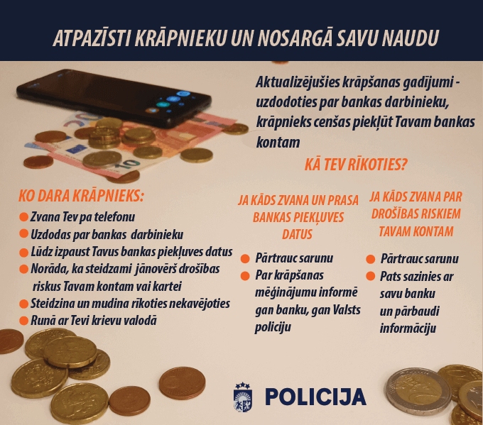 Turpina uzdarboties krāpnieki, kas ar viltu izmāna internetbankas pieejas datus