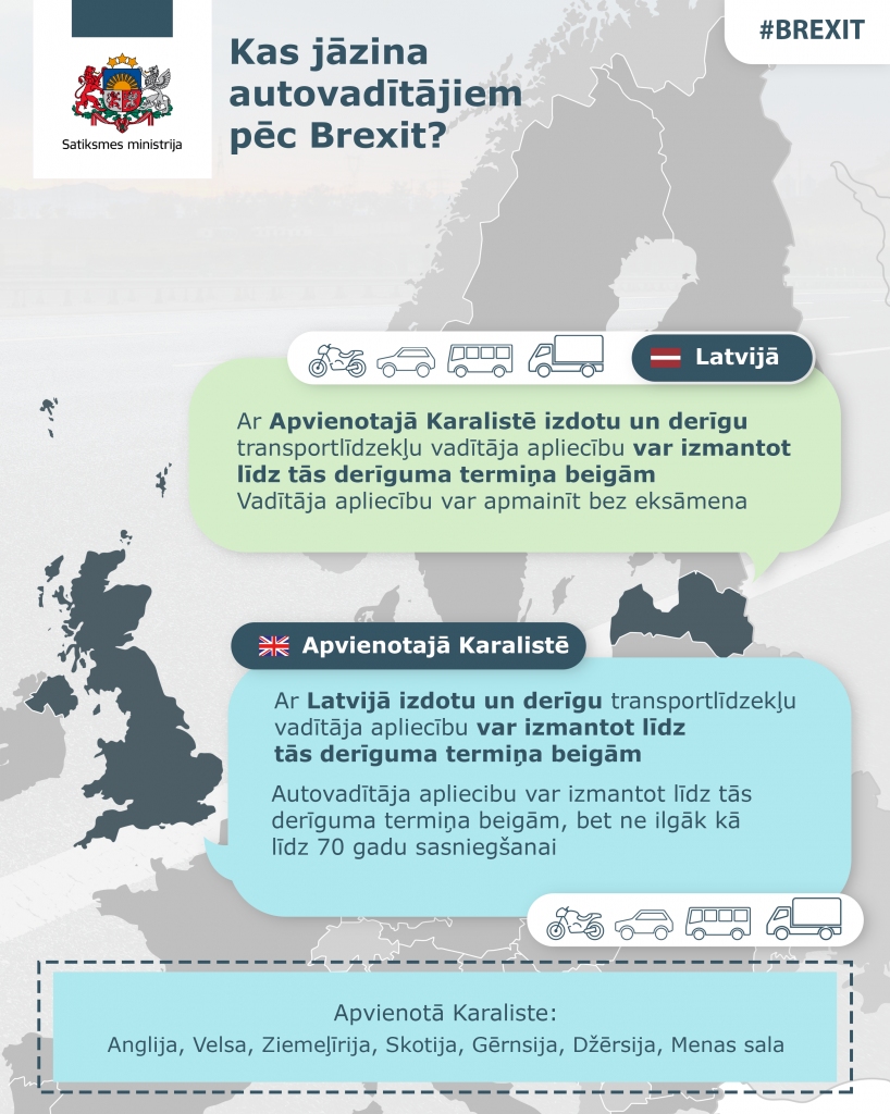 Latvijā izsniegtās autovadītāja apliecības Apvienotajā Karalistē varēs izmantot līdz to derīguma termiņa beigām