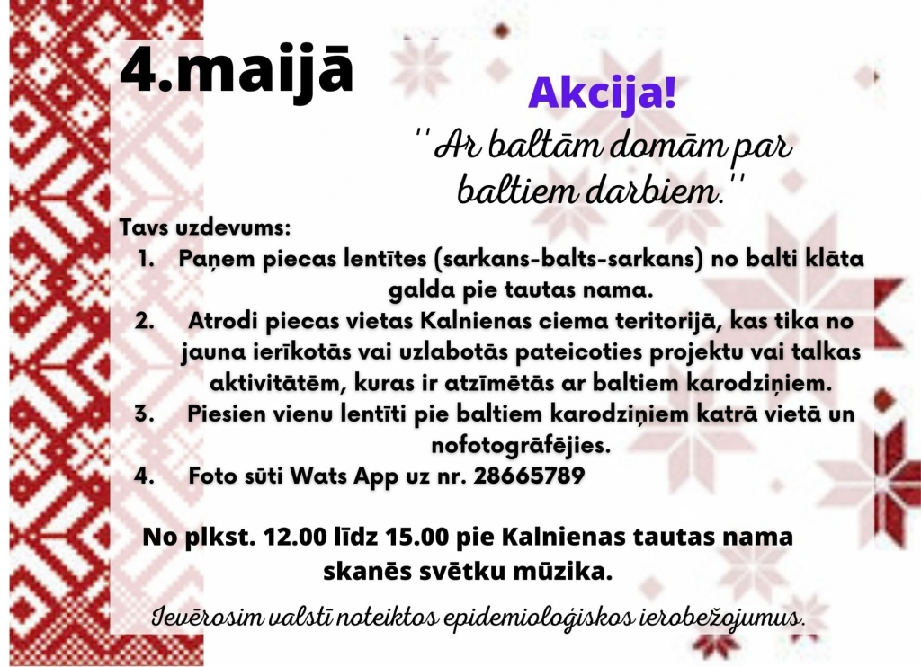 Akcija “Ar baltām domām par baltiem darbiem”