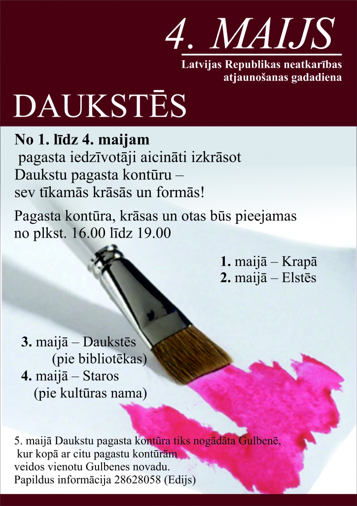 Daukstu pagasta kontūras krāsošana