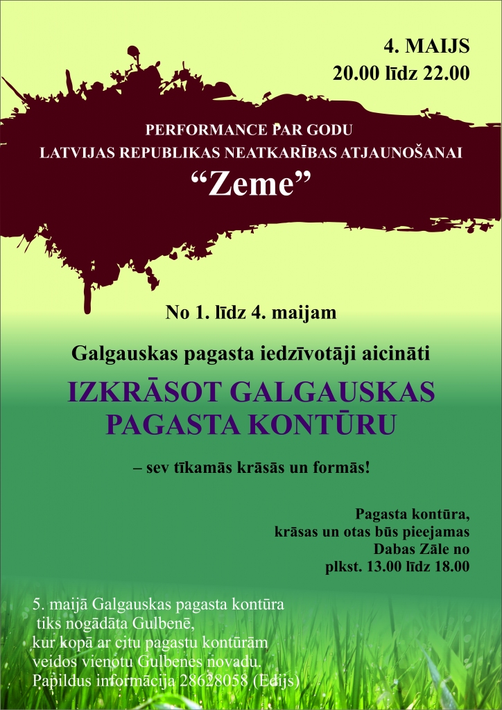 Galgauskas pagasta kontūras krāsošana, performance "Zeme"