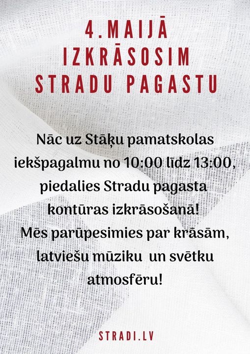  Stradu pagasta kontūras krāsošana