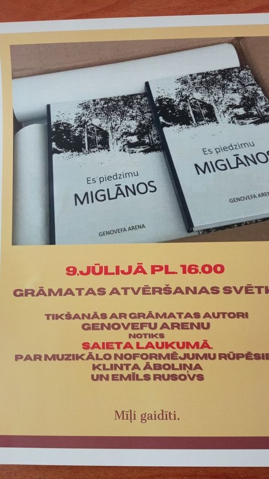 Genovefas Arenas grāmatas “Es piedzimu Miglānos” atvēršanas svētki