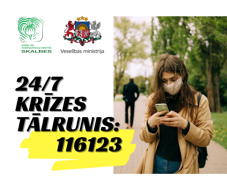 Jauns bezmaksas krīžu tālrunis – 116123